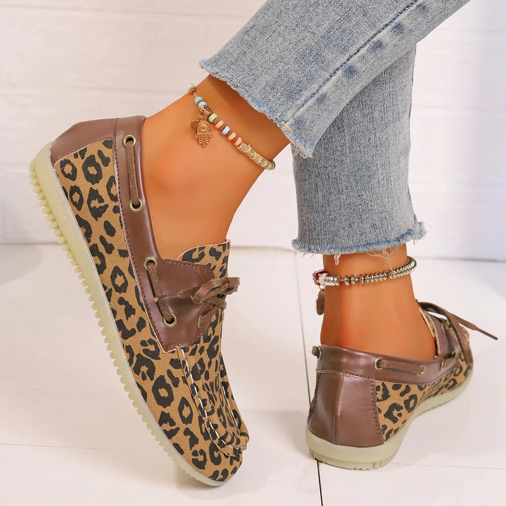Lace Up Leopard Slip-Ons, image 2
