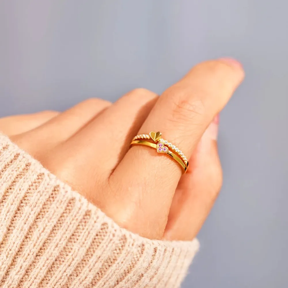 18K Gold-Plated 925 Sterling Silver Double-Layered Ring, image 2