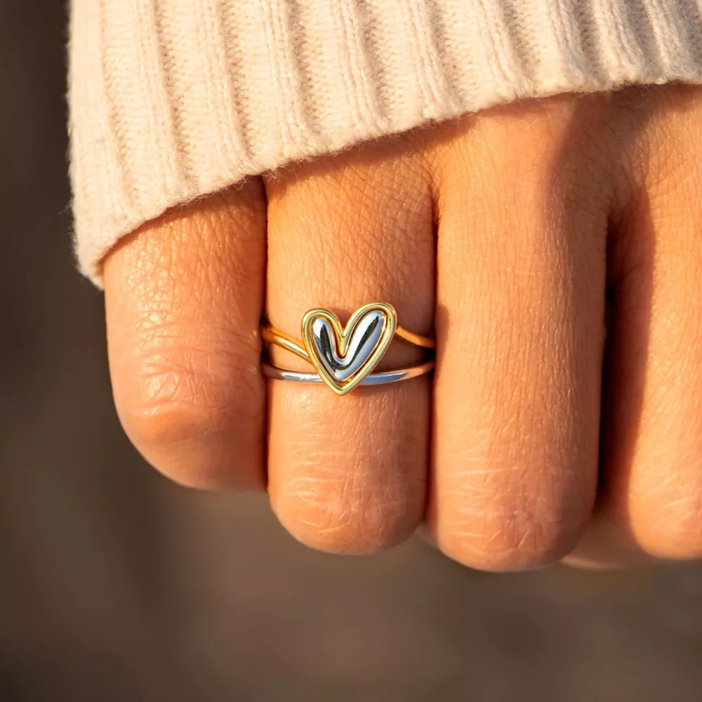 Heart Shape Irregular 925 Sterling Silver Ring, image 2