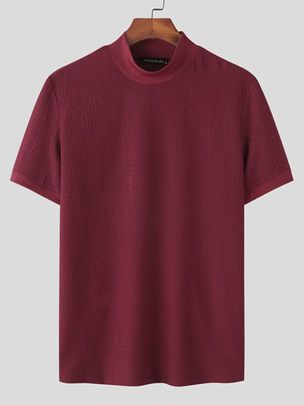 Men's Full Size Mock Neck Short Sleeve T-Shirt Plus Size, image 2