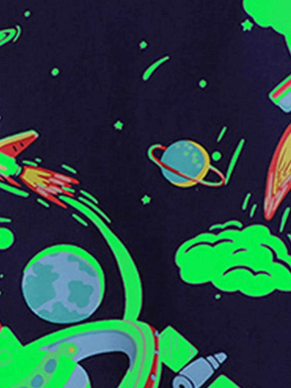 Children's Space Adventure Graphic Round Neck T-Shirt, image 3