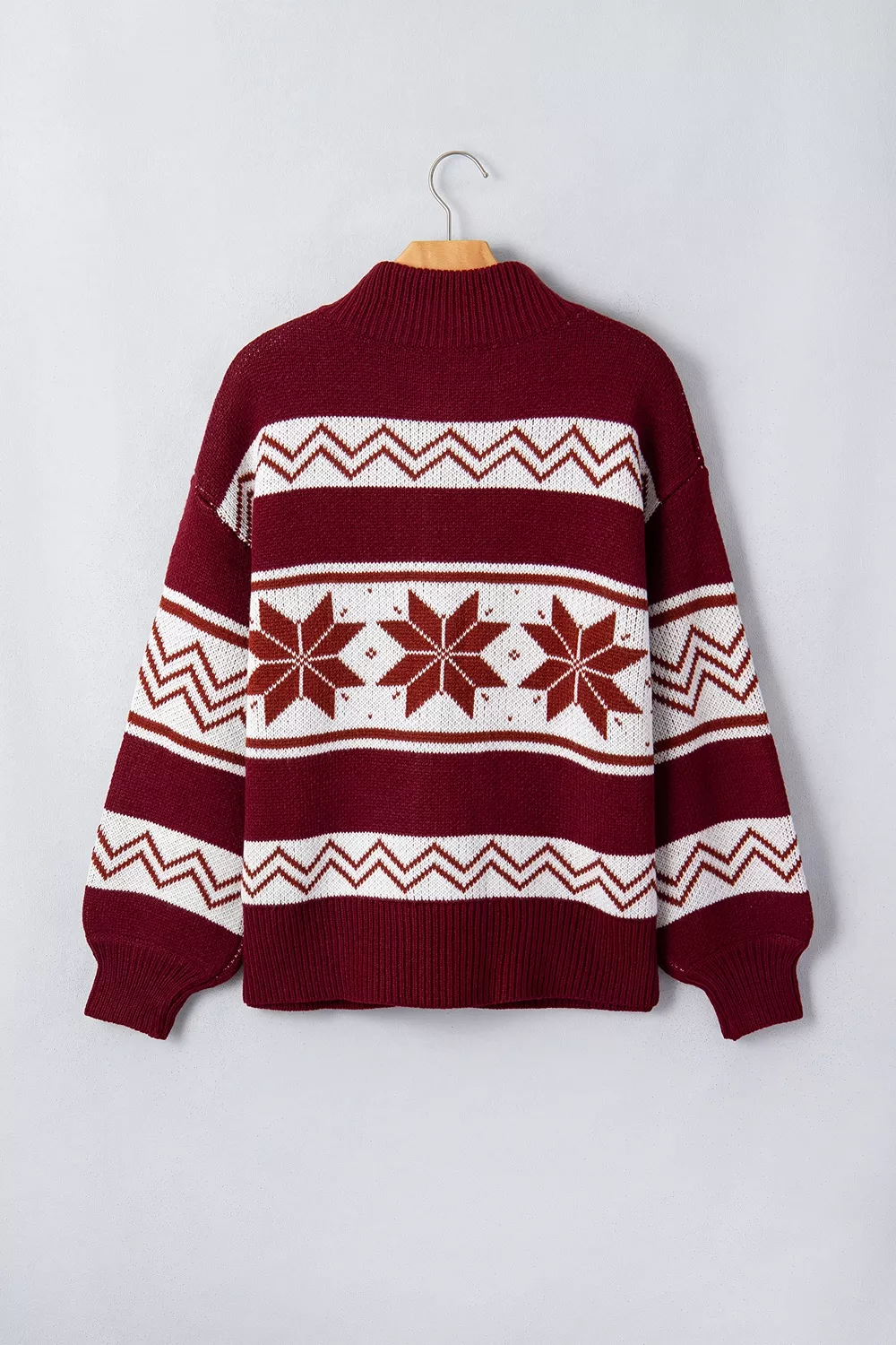 Geometric Pattern Zip-Up Knit Long Sleeve Regular Fit Cardigan, image 6