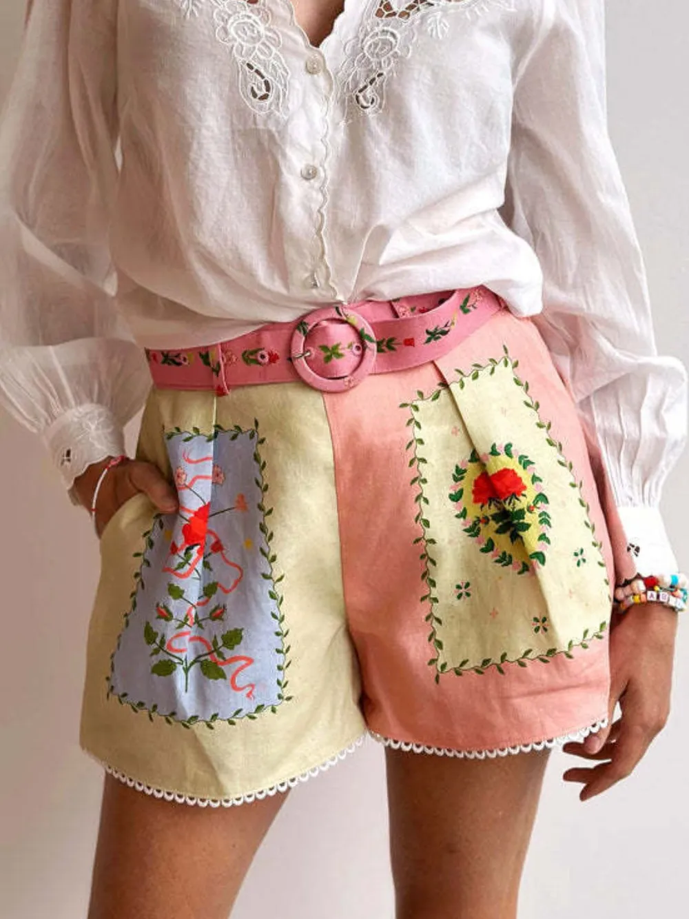 Printed Button Down Shirt and Shorts Set, image 4