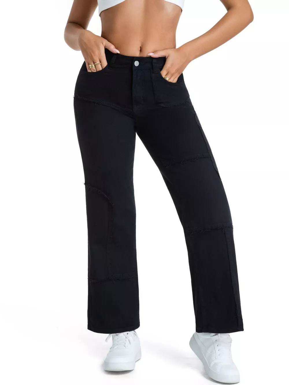 Frayed Edge Straight Leg Jeans, image 8