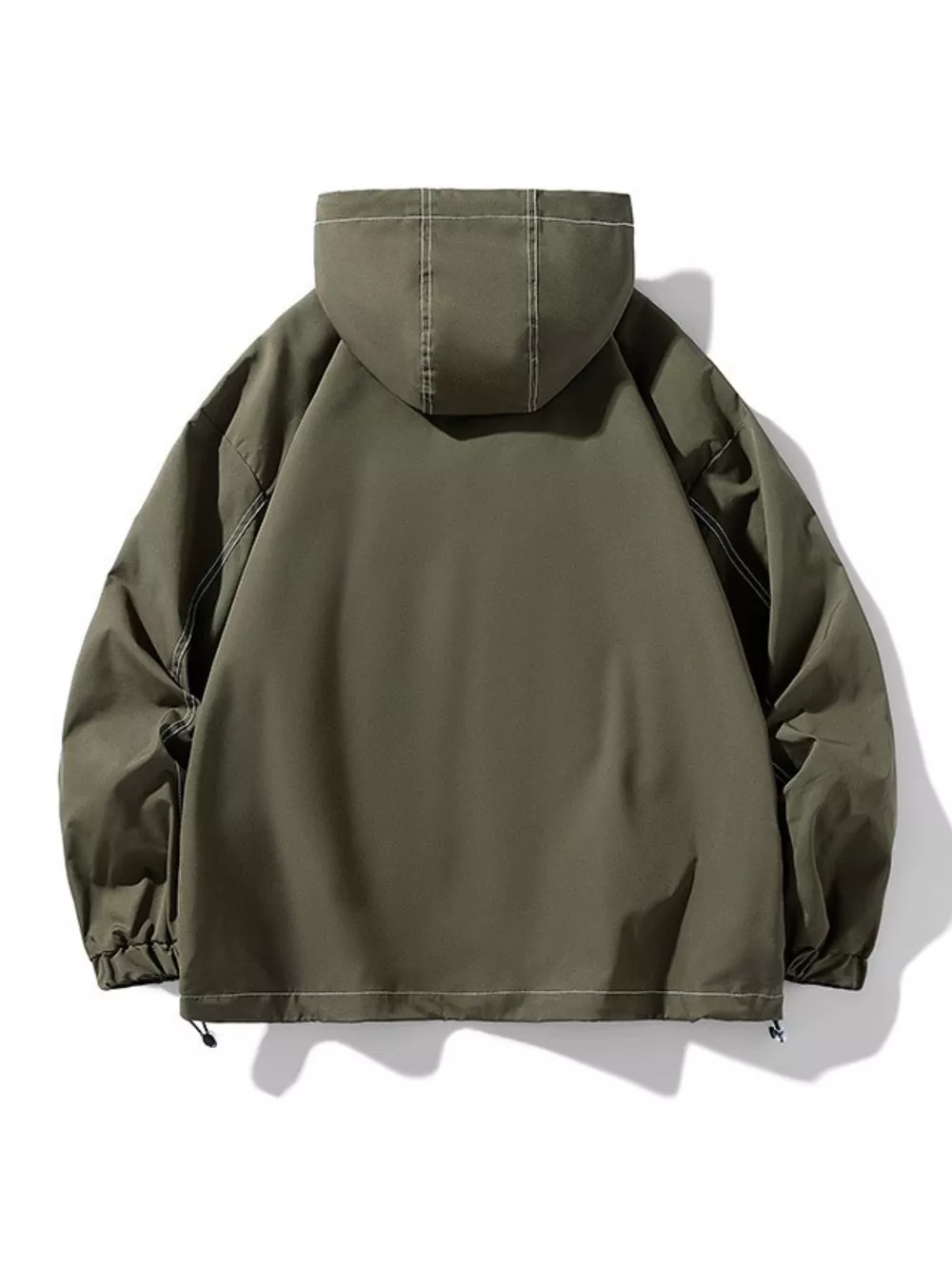 Men's Plus Size Drawstring Hooded Jacket, image 5