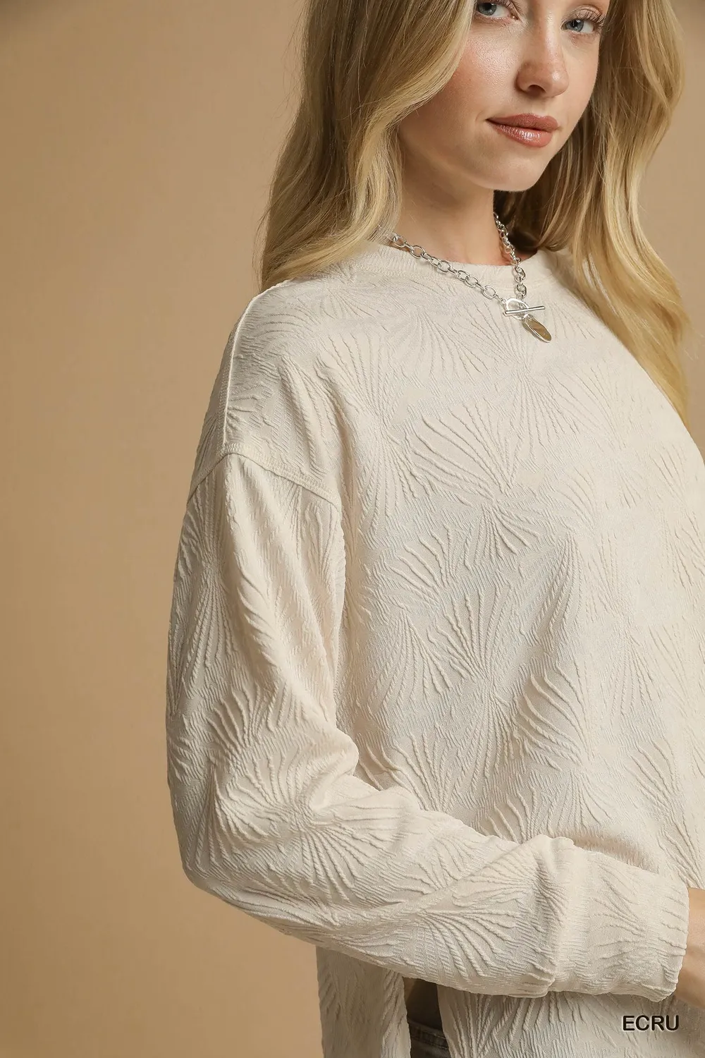 Textured Knit Long Sleeve Top, image 4