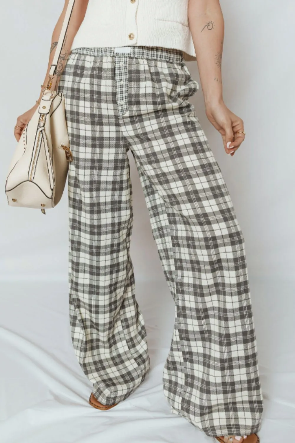 Plaid Wide Leg Pants, image 2