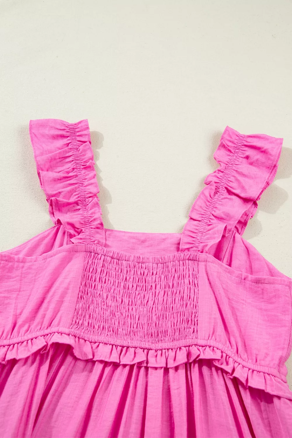 Solid Color Ruffle Trim High Waist Sleeveless Maxi Dress, image 7