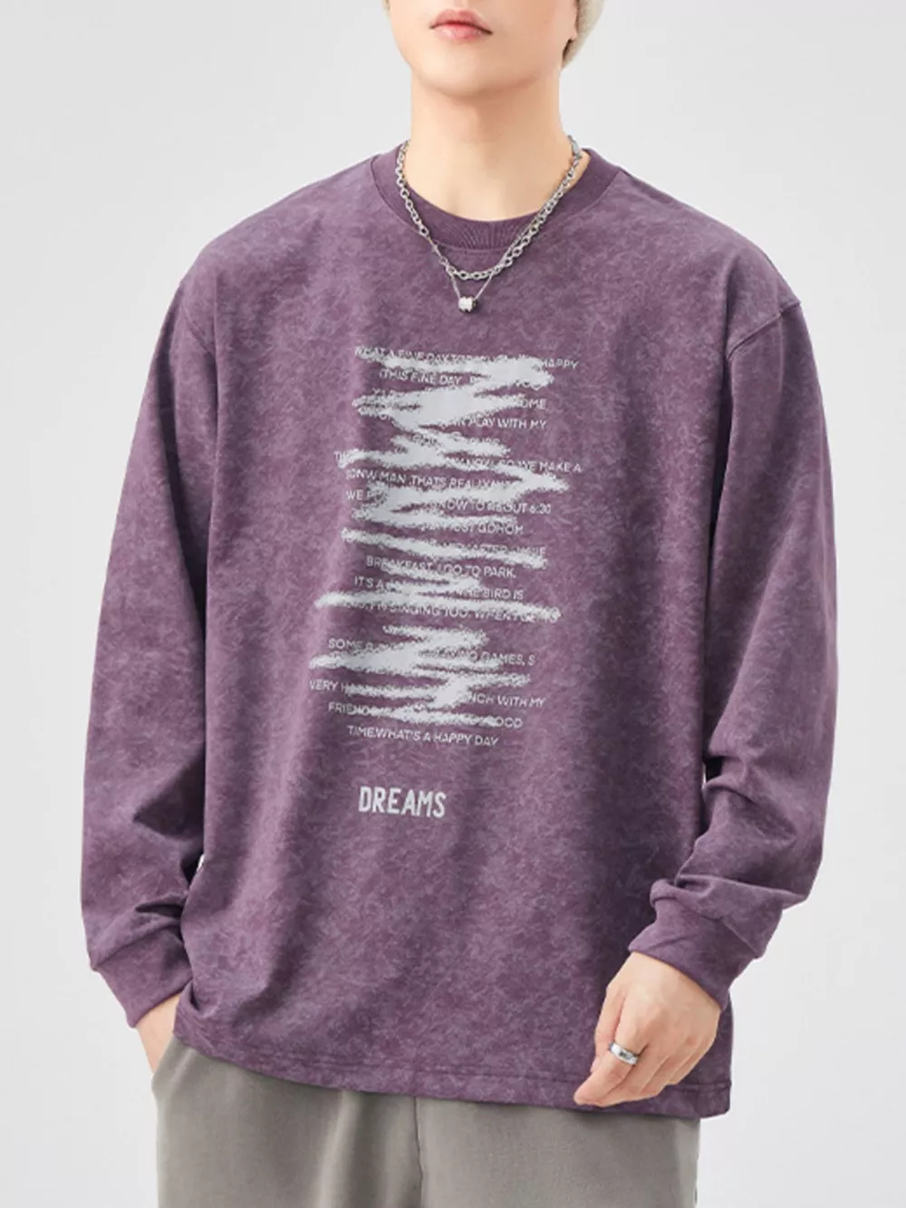 Men's Plus Size Casual Graphic Long Sleeve T-Shirt, image 10