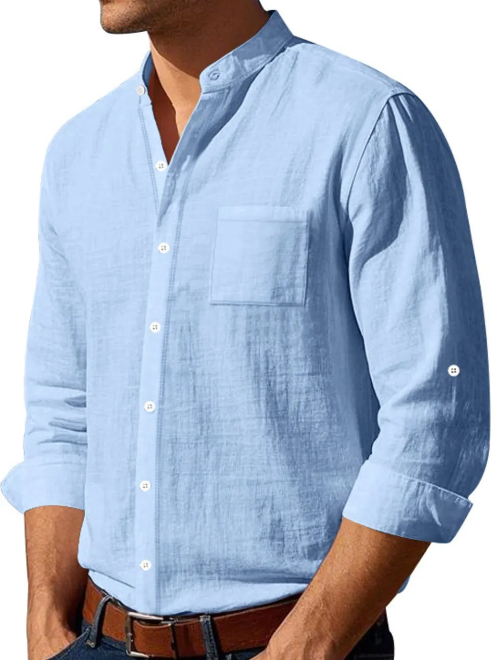 Men's Full Size Button Down Long Sleeve Shirt Plus Size, image 3