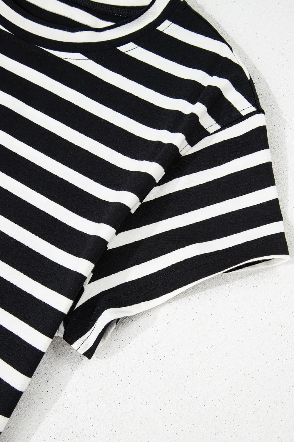 Striped Short Sleeve Top and Shorts Set, image 2