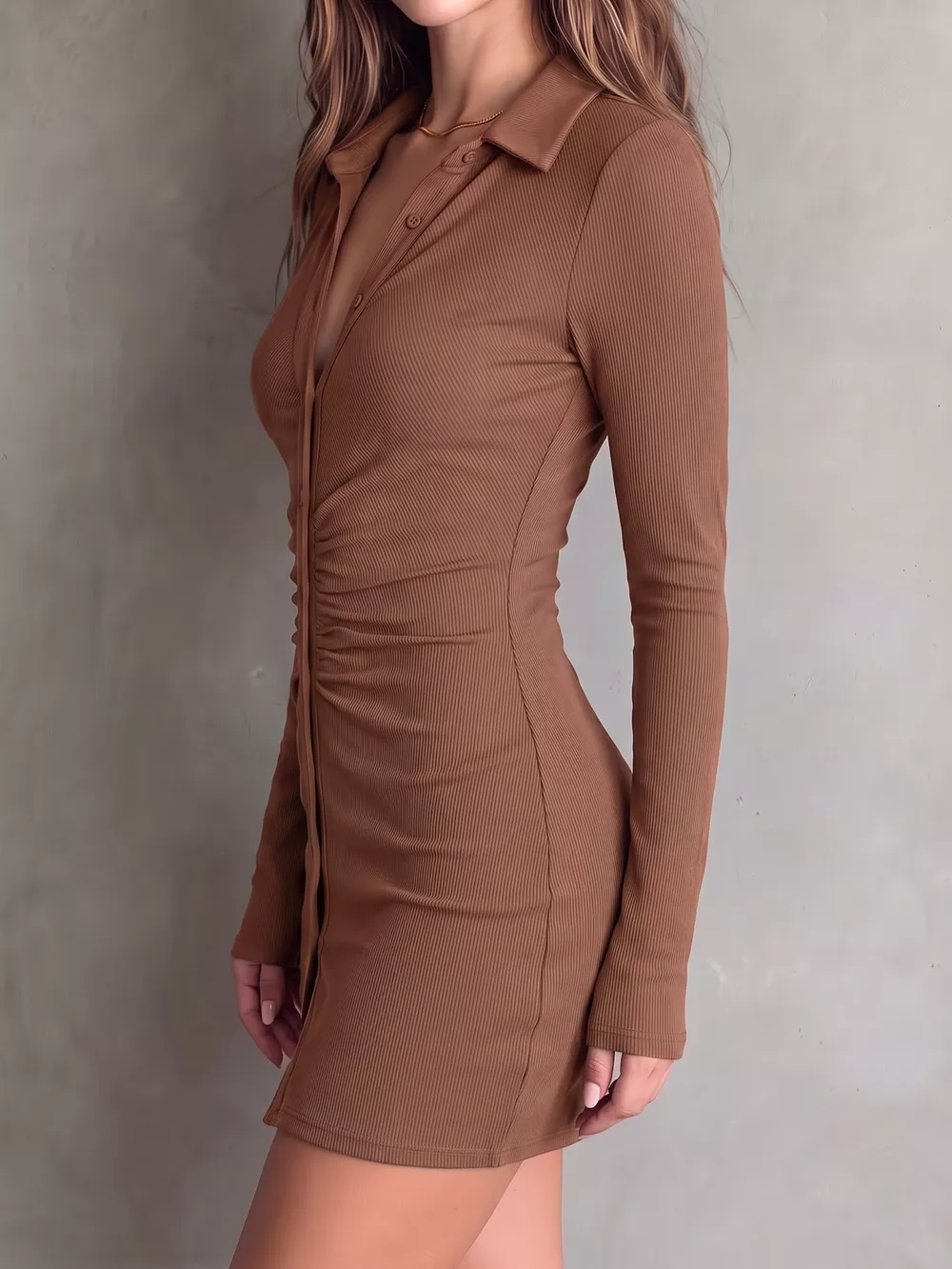 Button-Down Bodycon Mini Dress, image 16