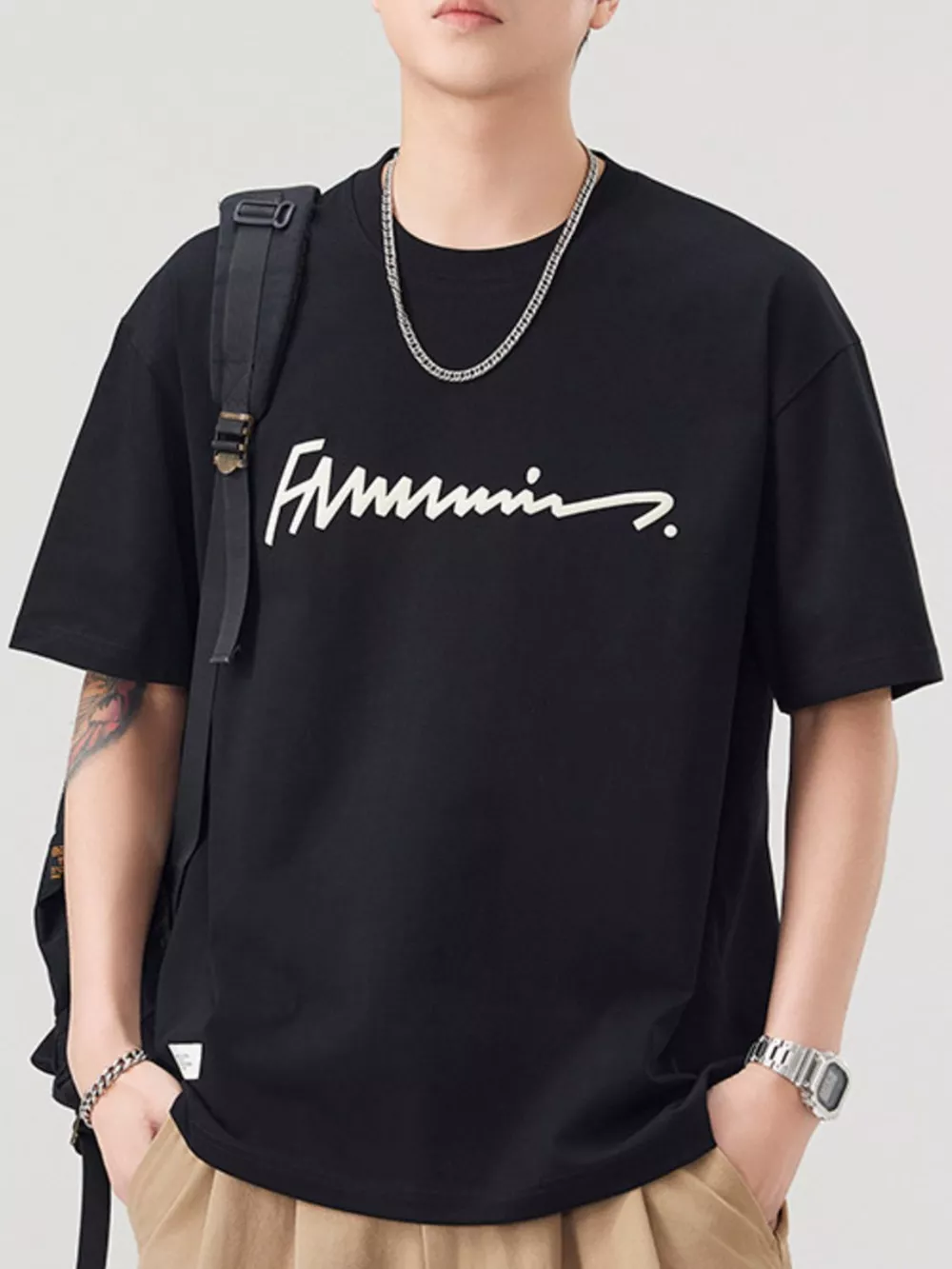 Men's Plus Size Round Neck Short Sleeve T-Shirt