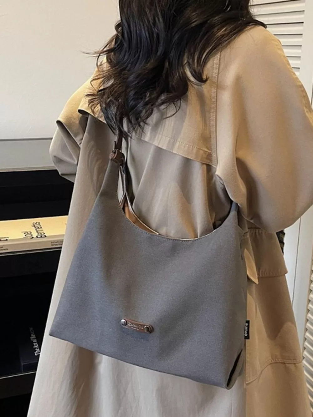 Shoulder Bag with Leather Straps, image 6