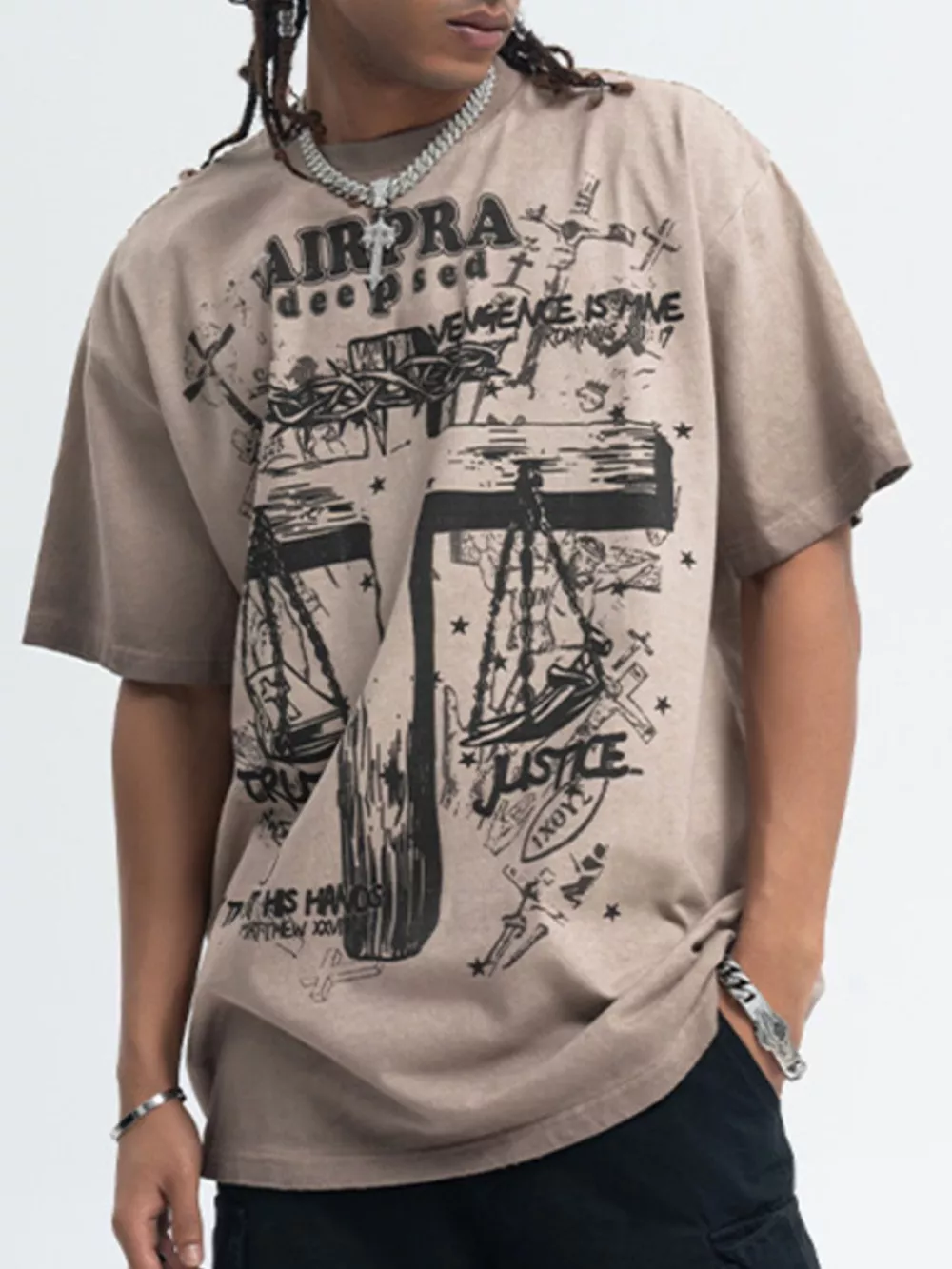 Men's Graphic Round Neck Short Sleeve T-Shirt, image 3