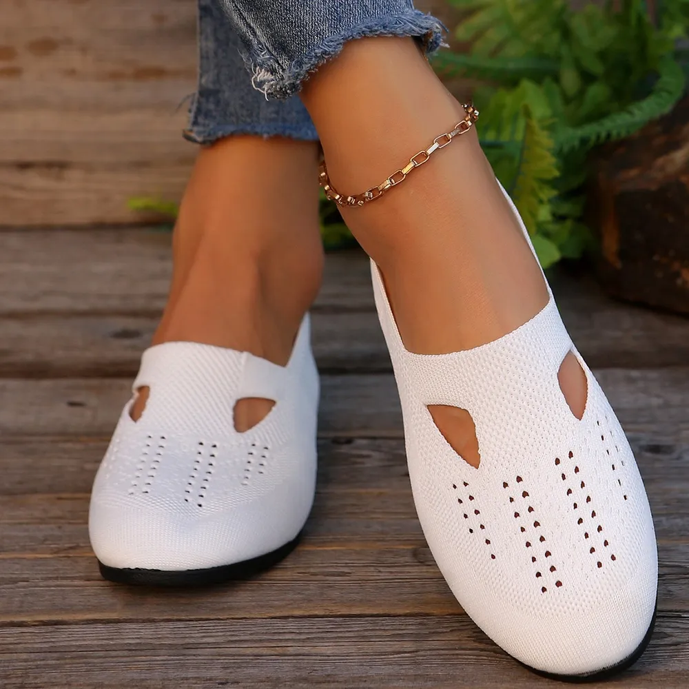 Breathable Mesh Round Toe Flat Slip-Ons, image 3