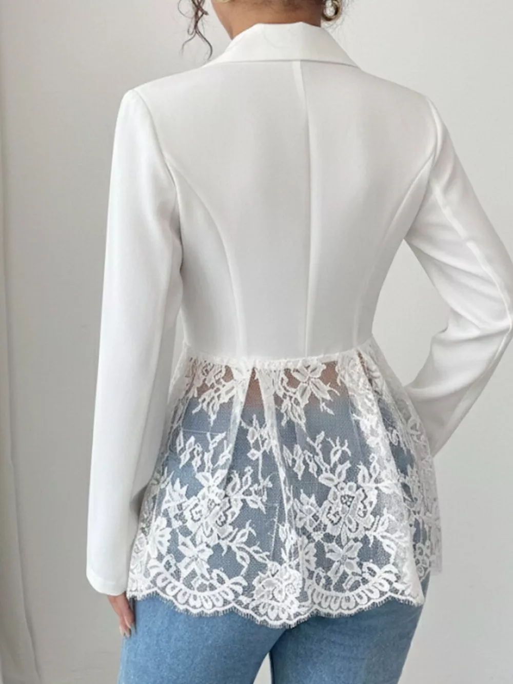 Lace Detail One Button Blazer, image 8