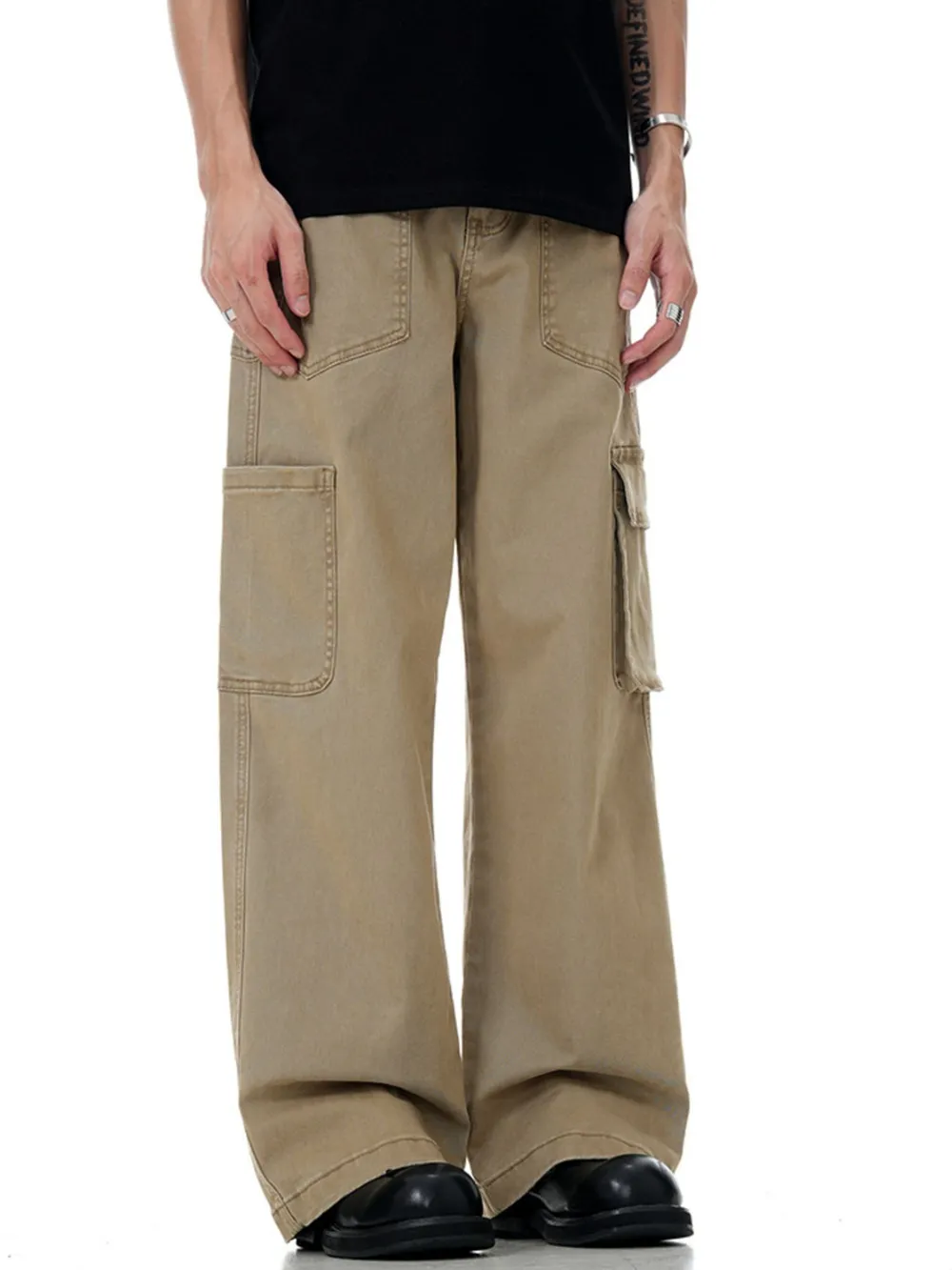 Men's Wide Leg Cargo Pants, image 7