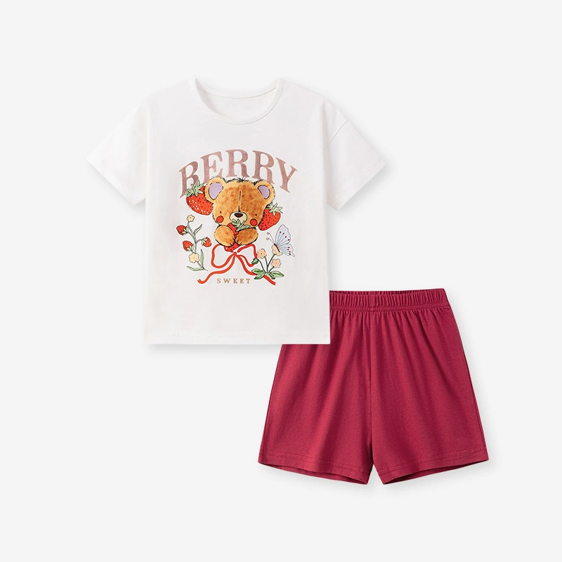Children's Bear Graphic T-Shirt & Shorts Set, image 2