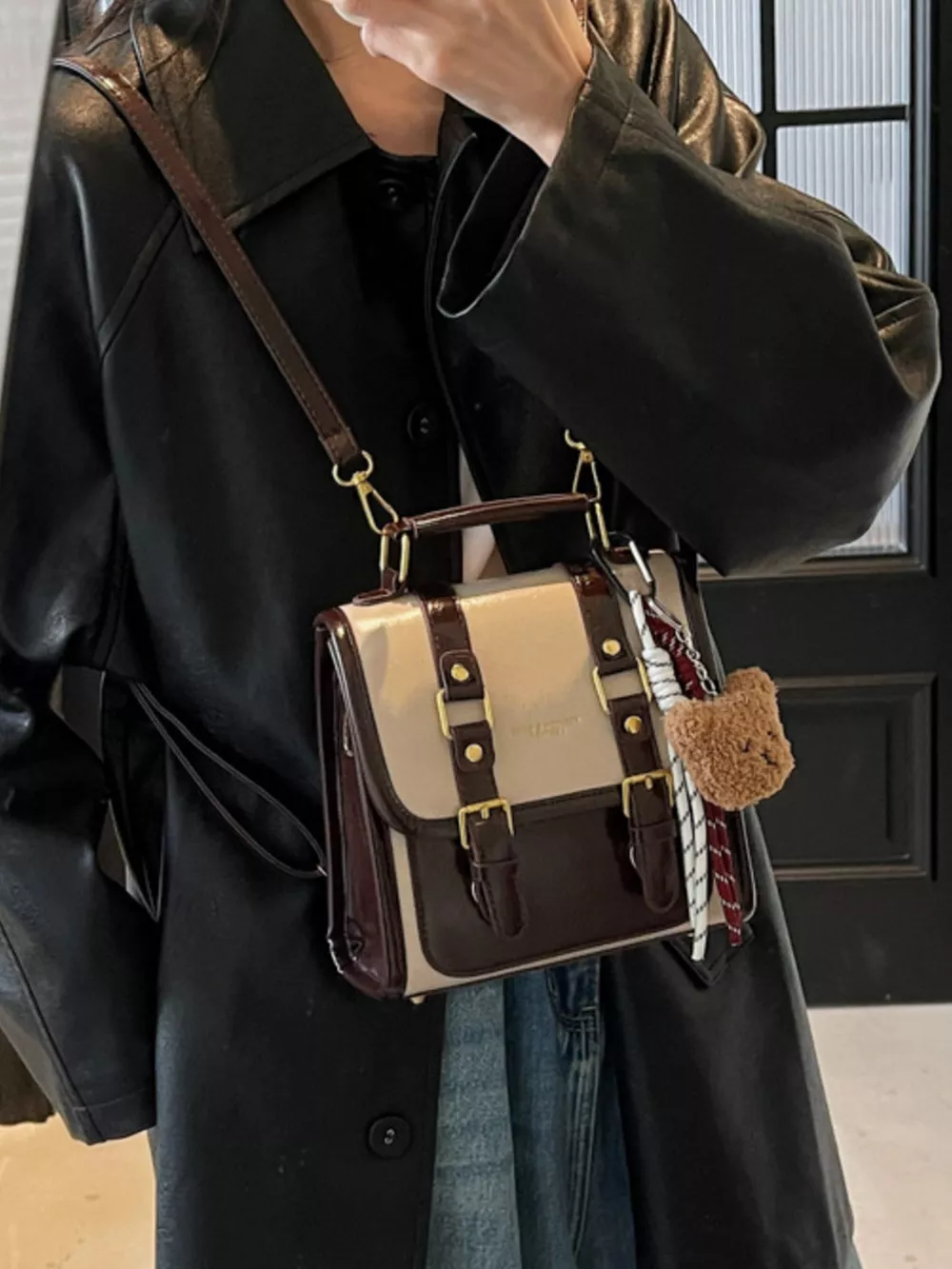 Buckle Flap Backpack Bag, image 5