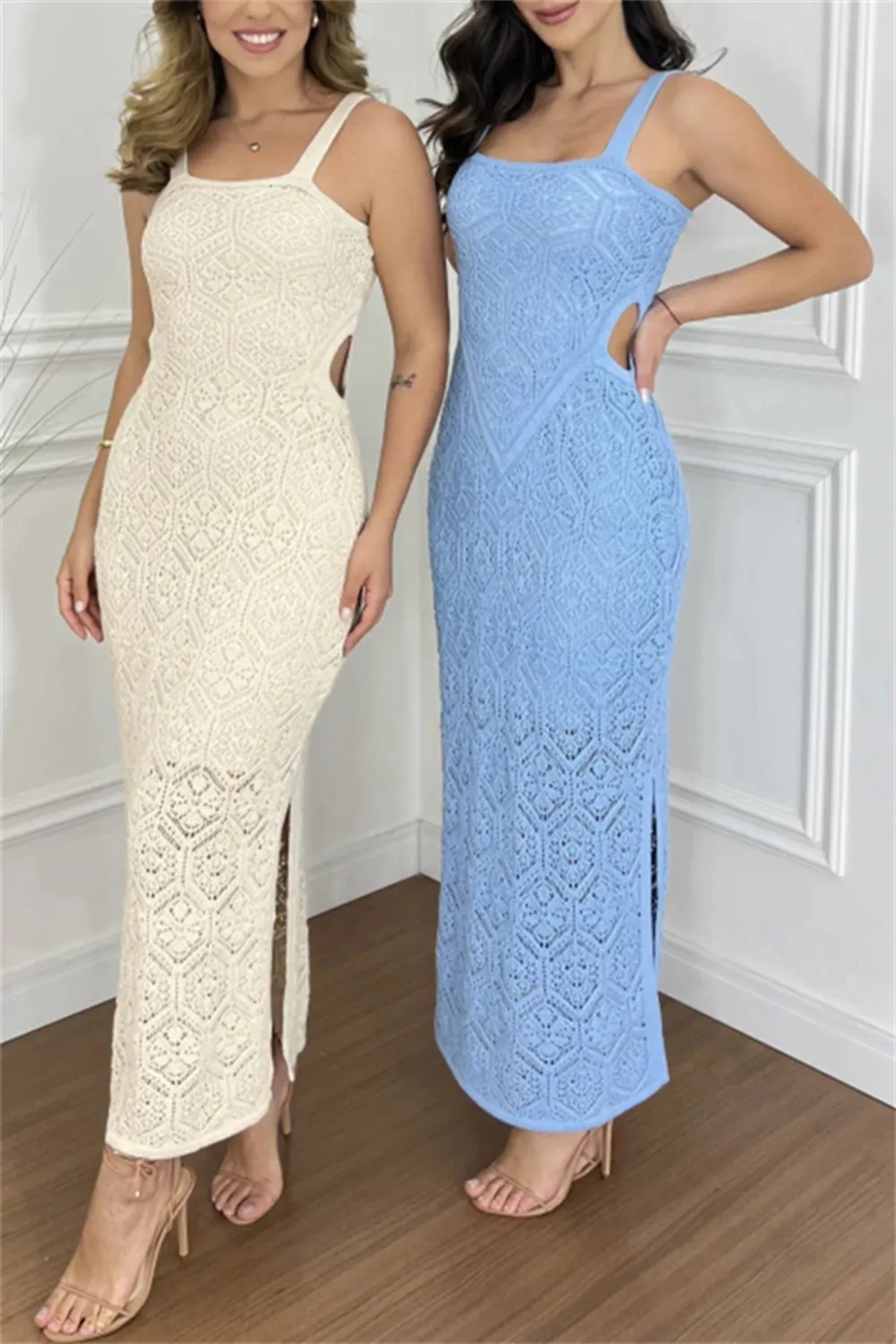 Cutout Side Slit Maxi Tank Dress, image 2