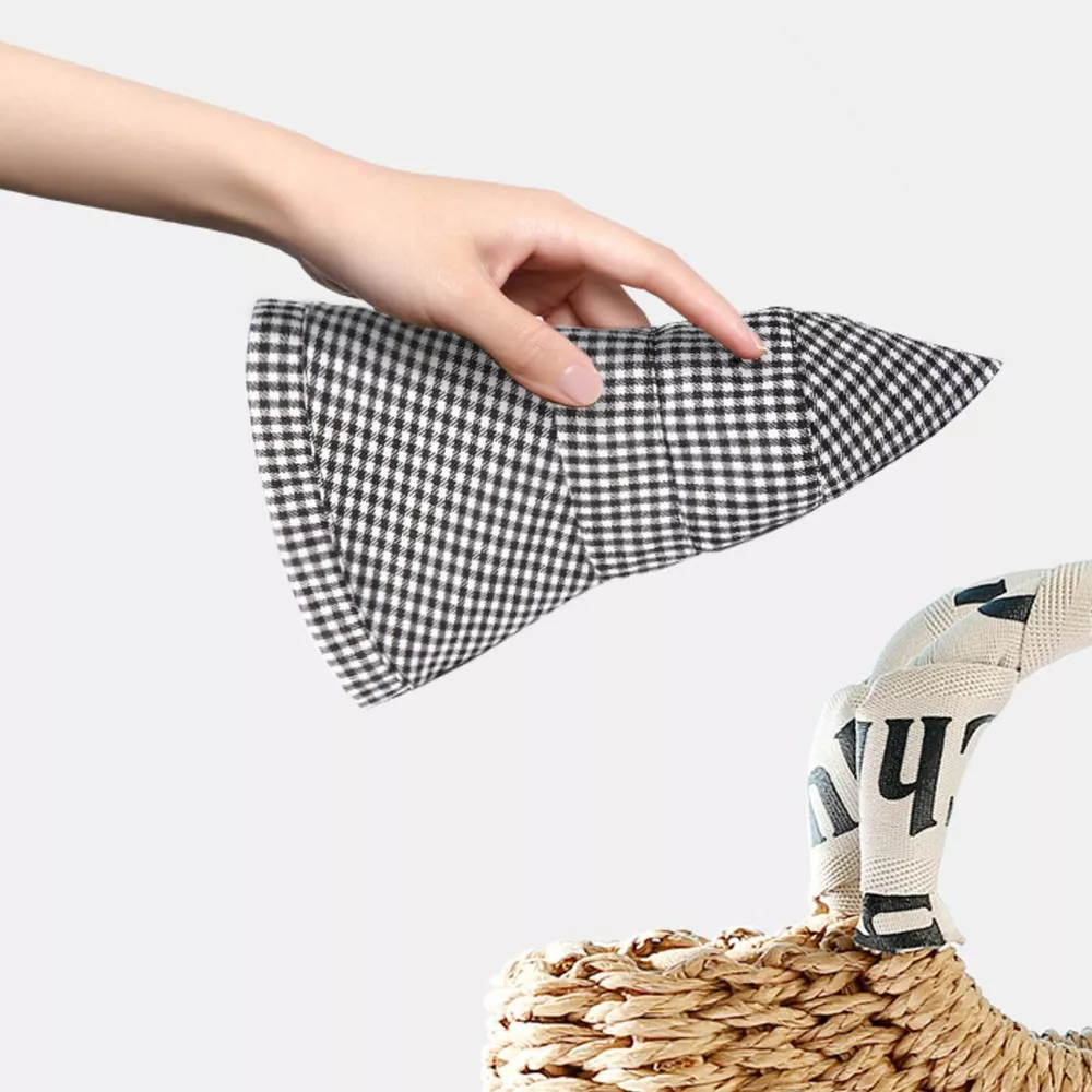 Gingham Pattern Wide Brim Bucket Hat, image 2