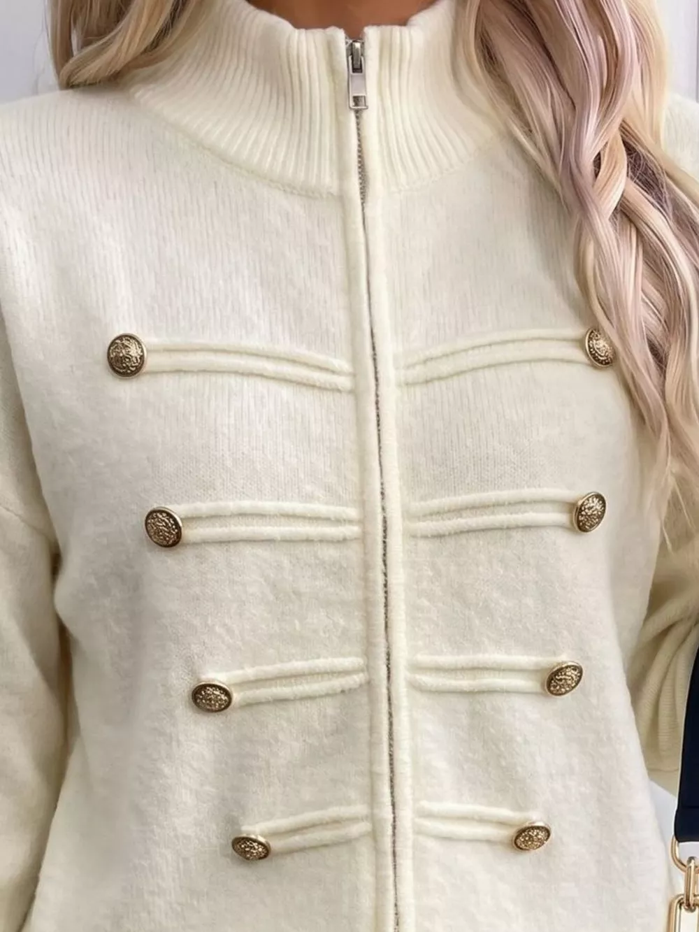 Zip-Up Long Sleeve Cardigan, image 4