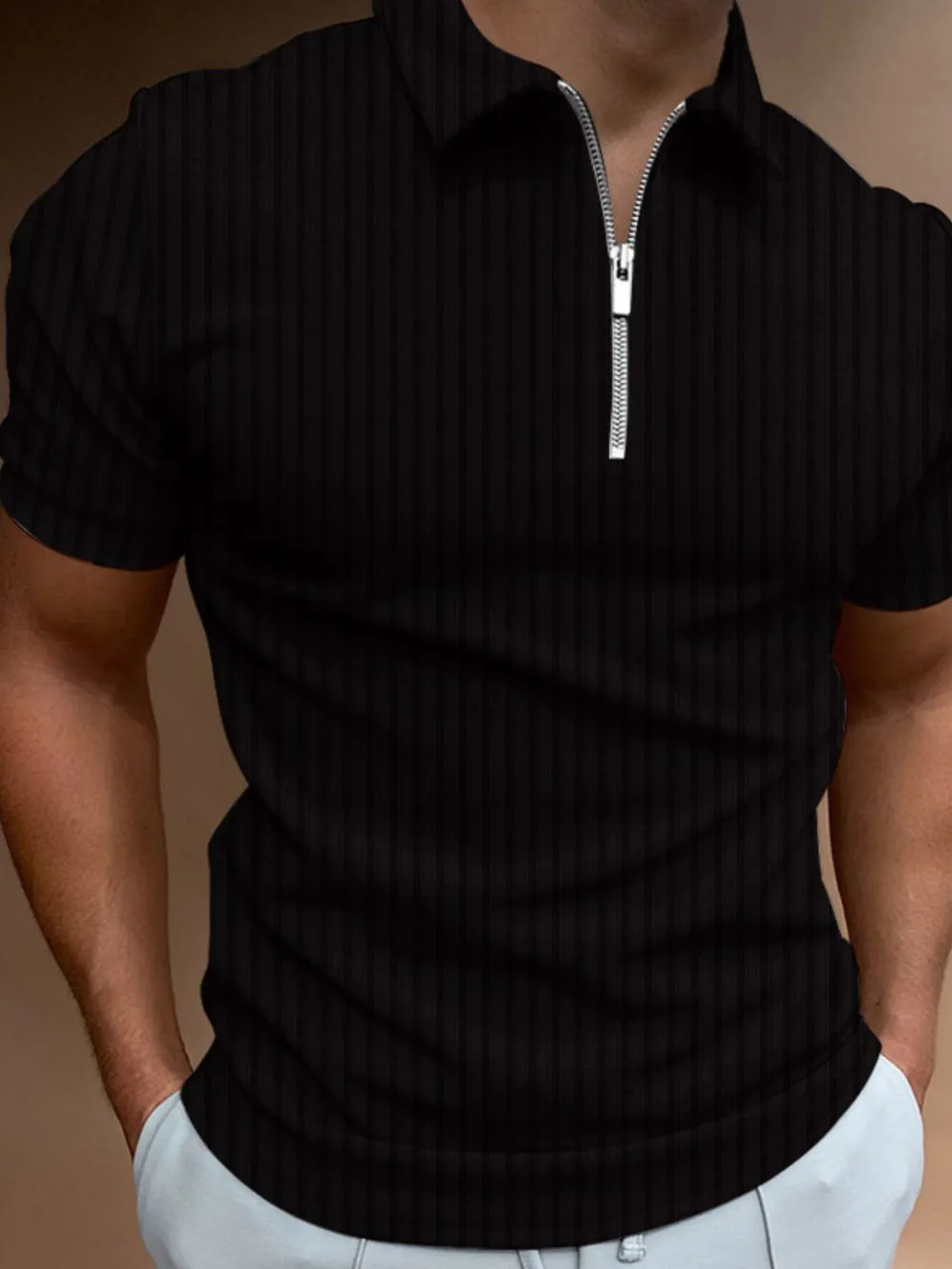 Men's Full Size Collared Neck Short Sleeve Polo Plus Size