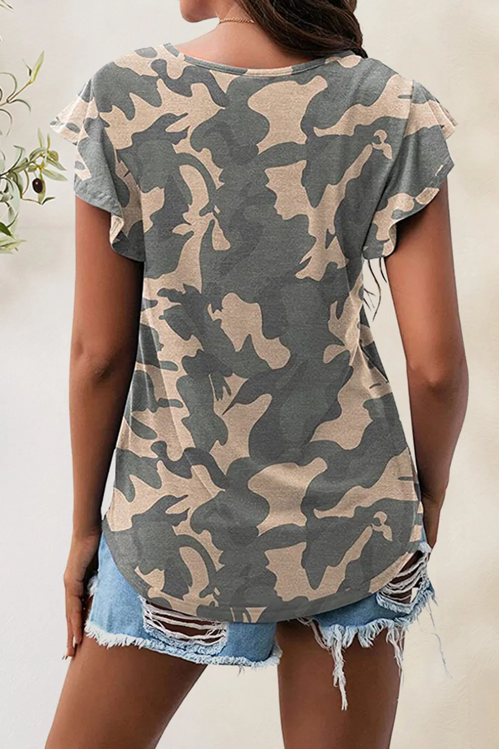 Printed Round Neck Short Sleeve T-Shirt, image 28