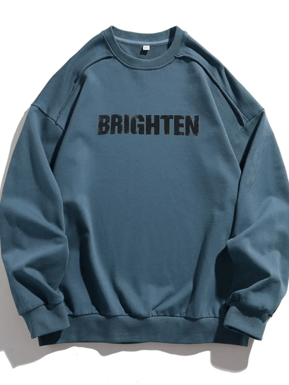 Men's Letter Graphic Round Neck Long Sleeve Sweatshirt, image 9