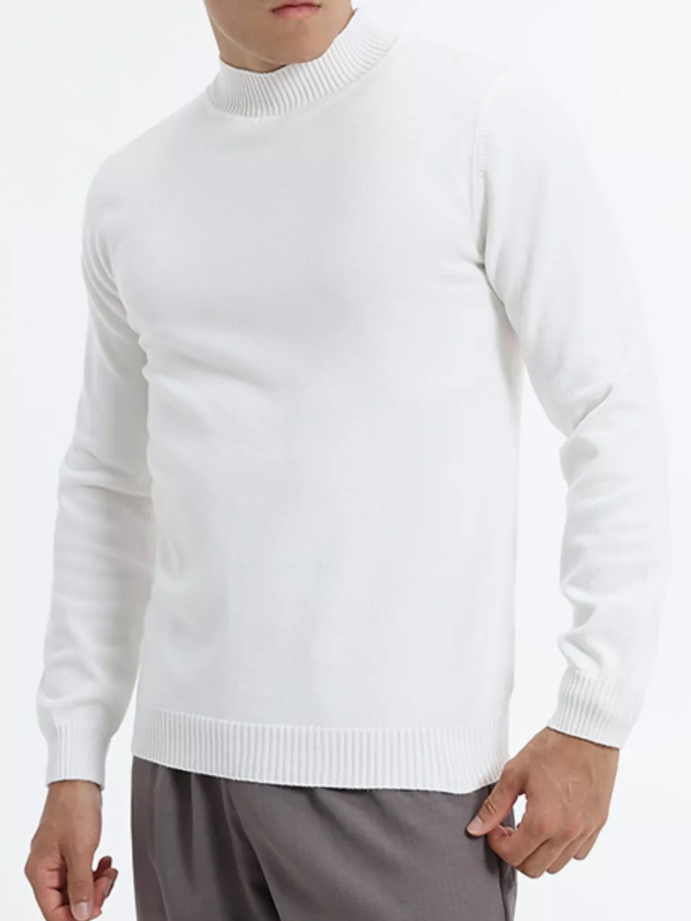 Men's Plus Size Mock Neck Slim Fit Knit Top, image 7