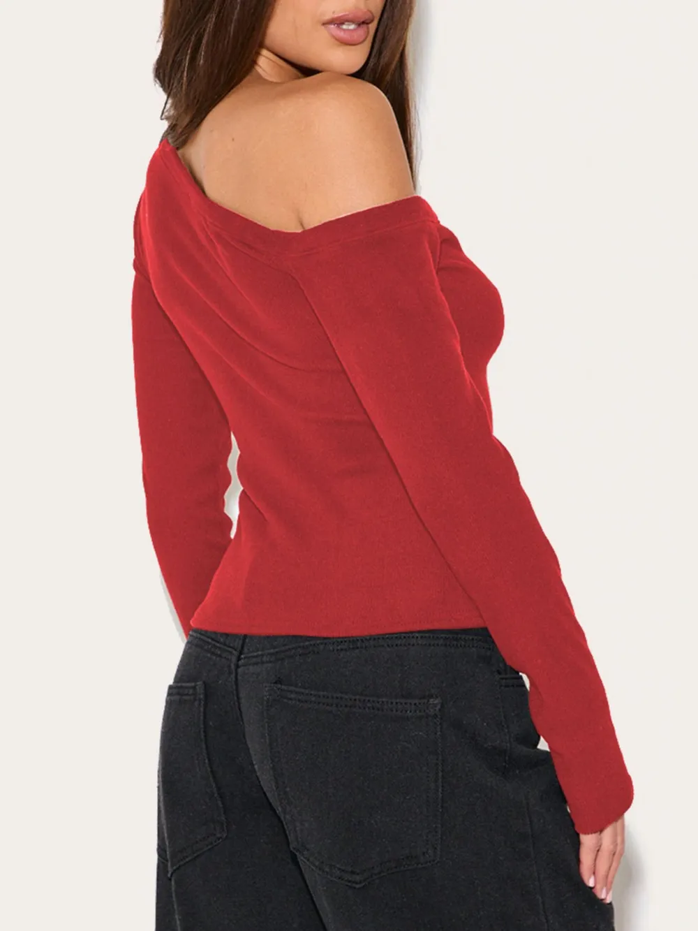 Asymmetrical Neck Button Up Cardigan, image 14