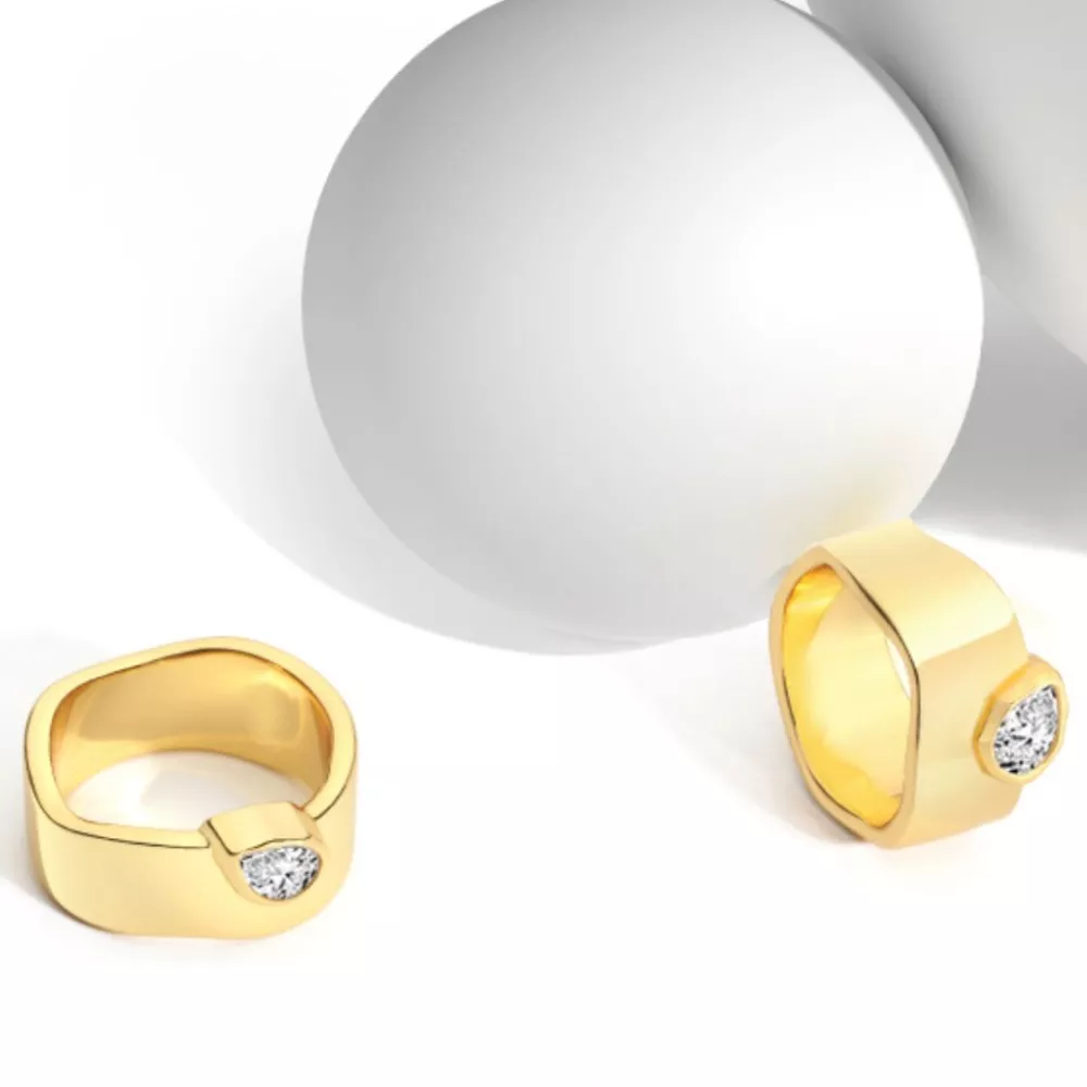 18K Gold-Plated Minimalist Design Ring, image 2
