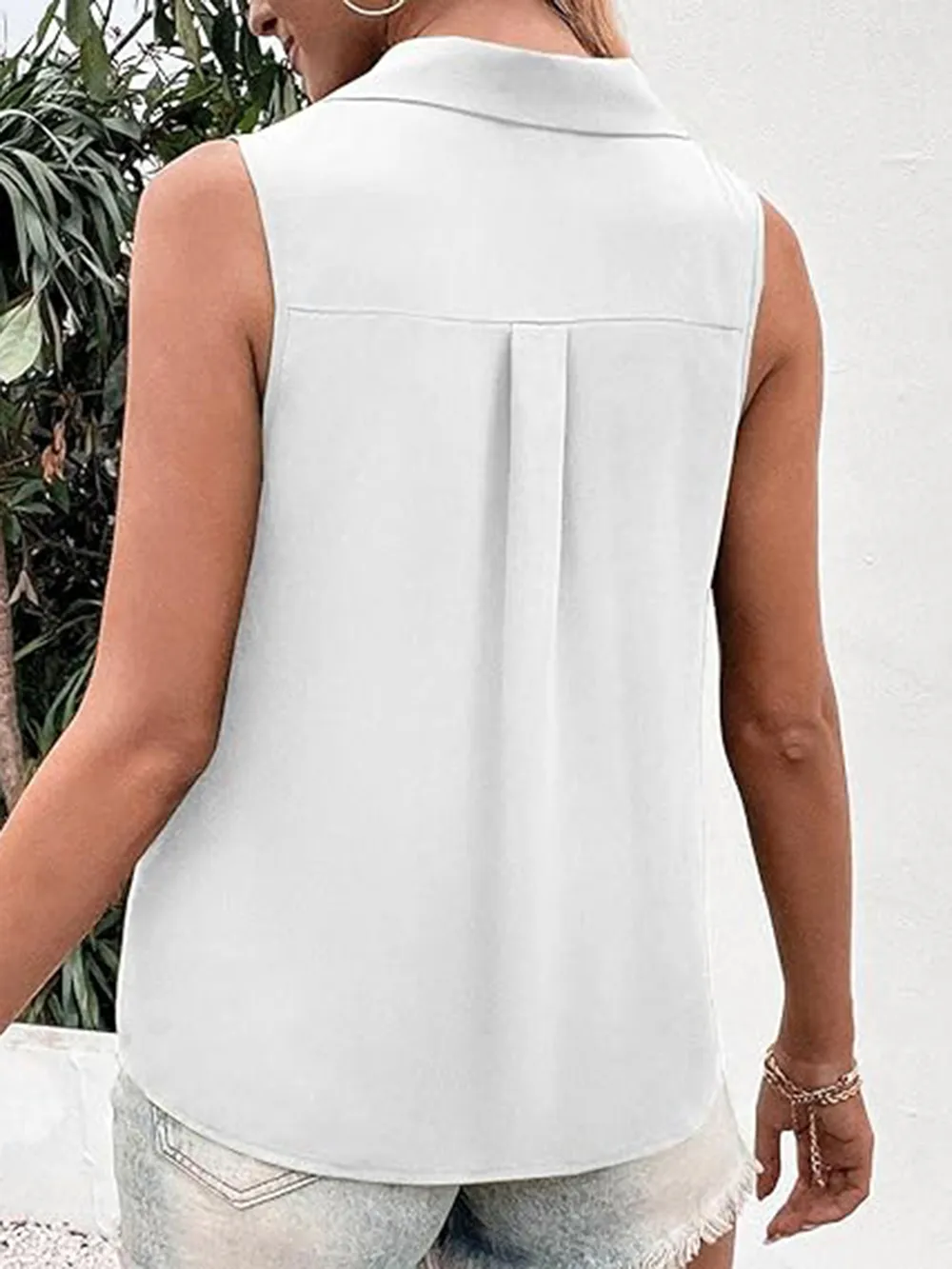 Full Size Johnny Collar Button Up Tank, image 3