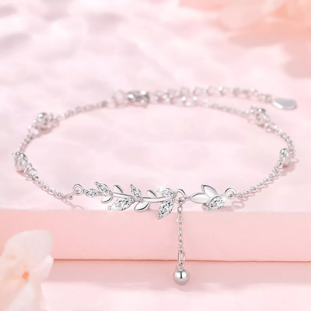 925 Sterling Silver Leaf Bracelet, image 5