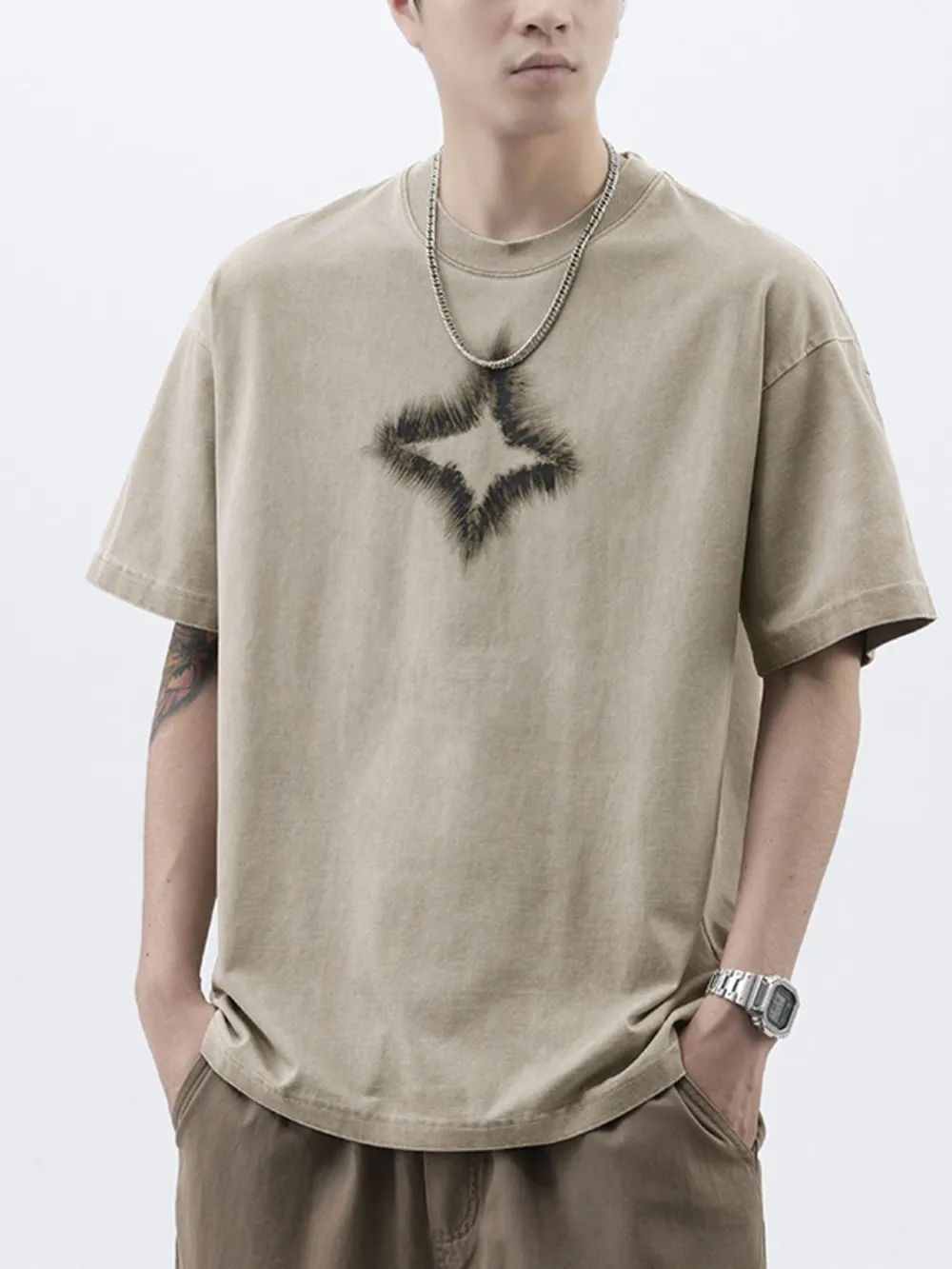 Men's Plus Size Round Neck Short Sleeve T-Shirt, image 6