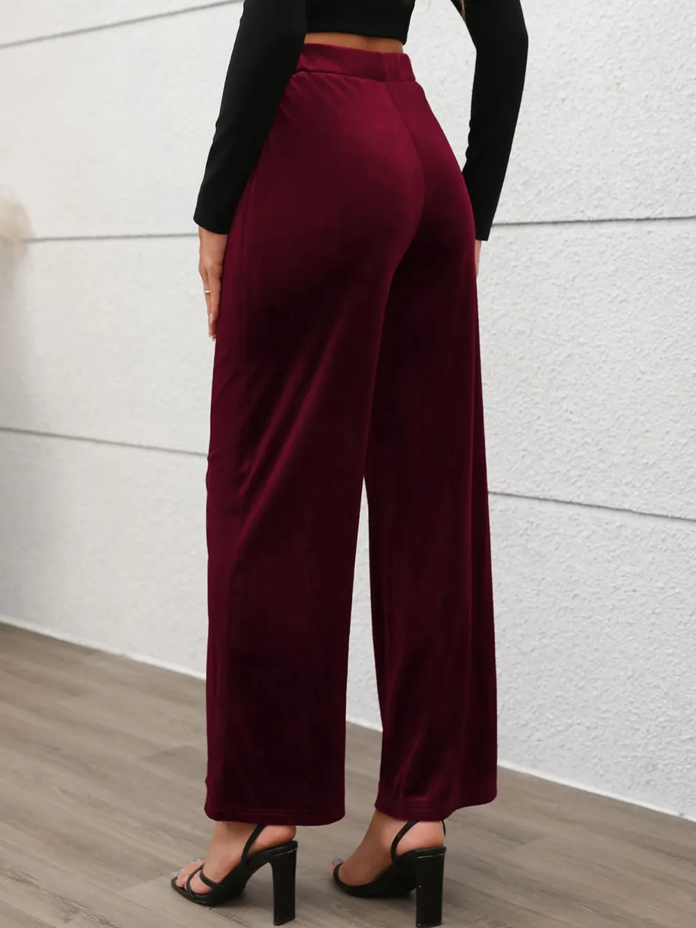 Elastic Waist Wide Leg Pants, image 2