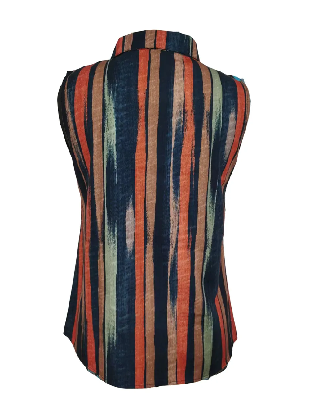 Button Detail Striped Sleeveless Shirt, image 9