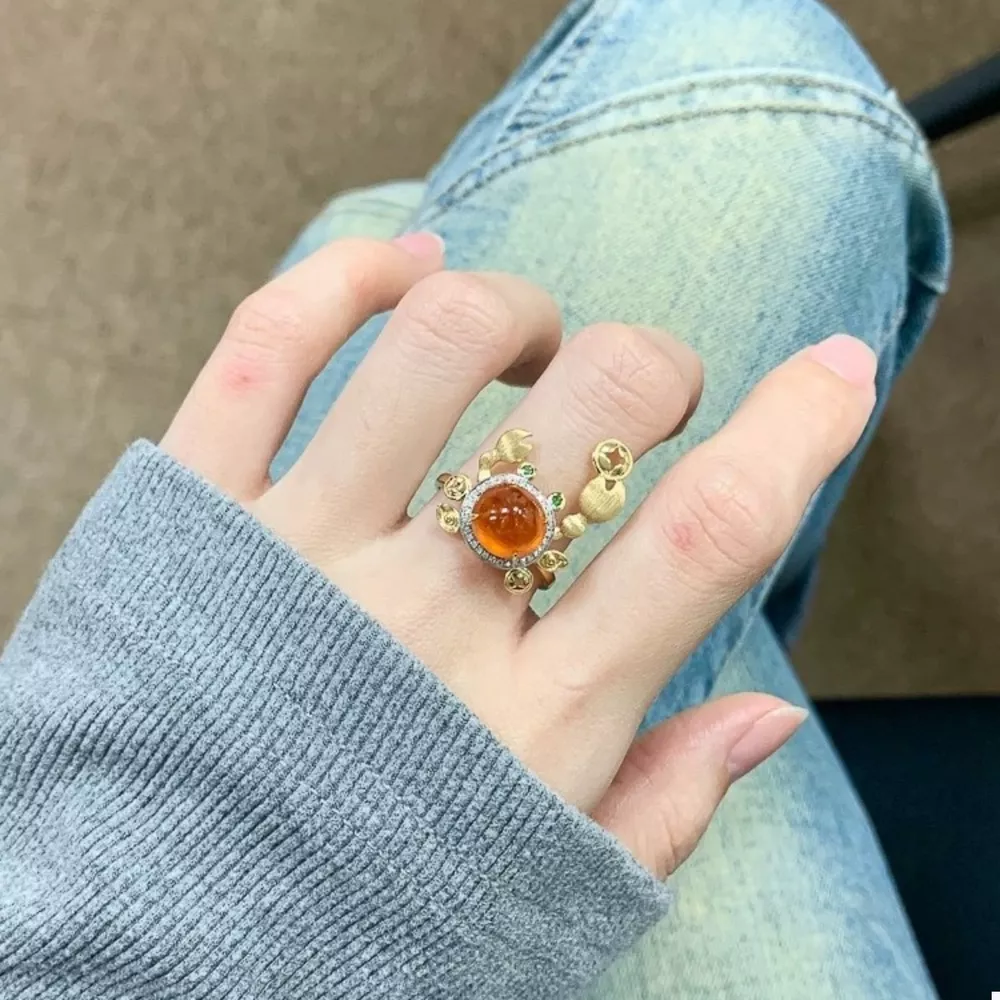 18K Gold-Plated Crab Ring
