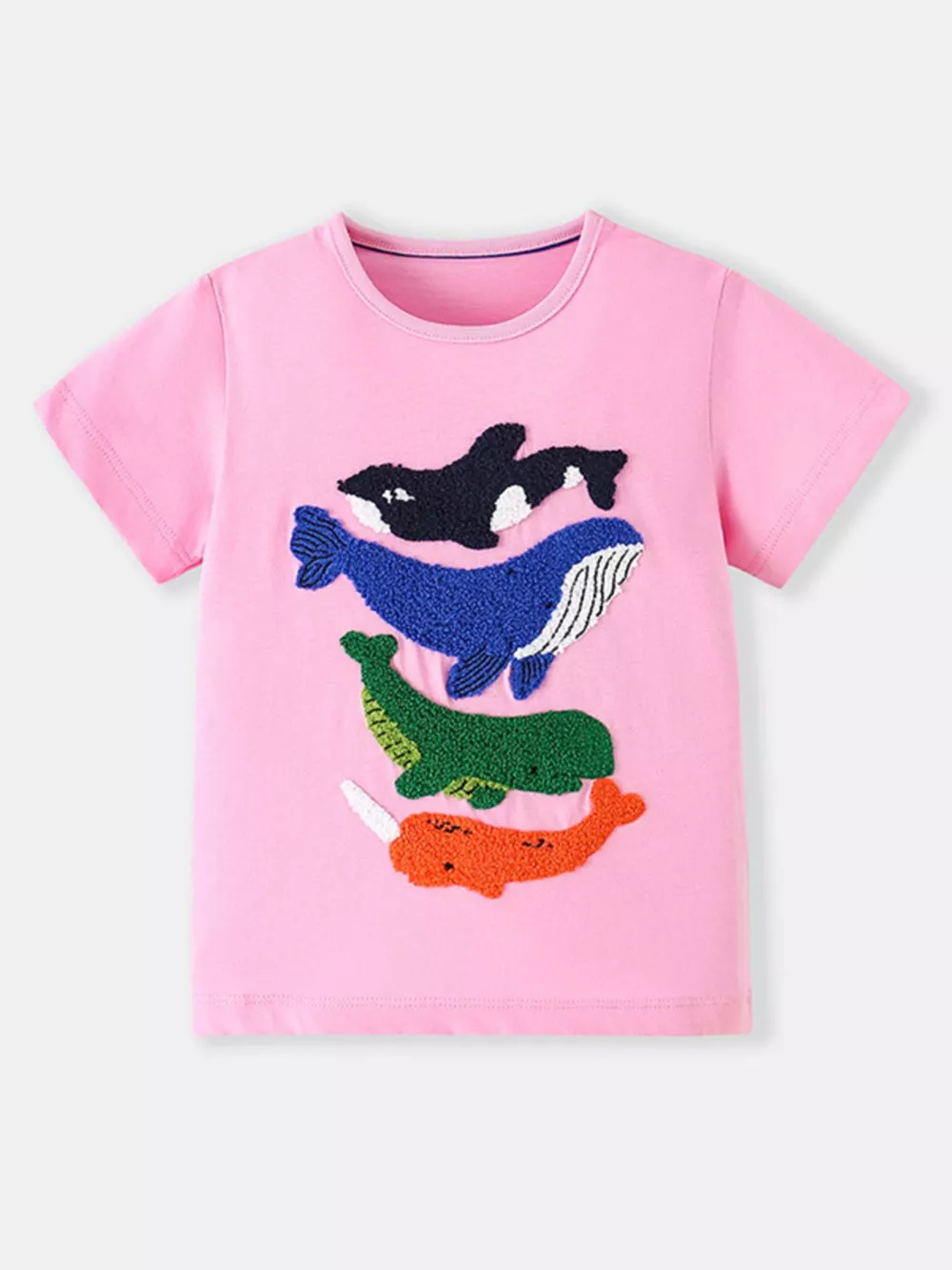 Children's Ocean Animal Embroidered T-Shirt