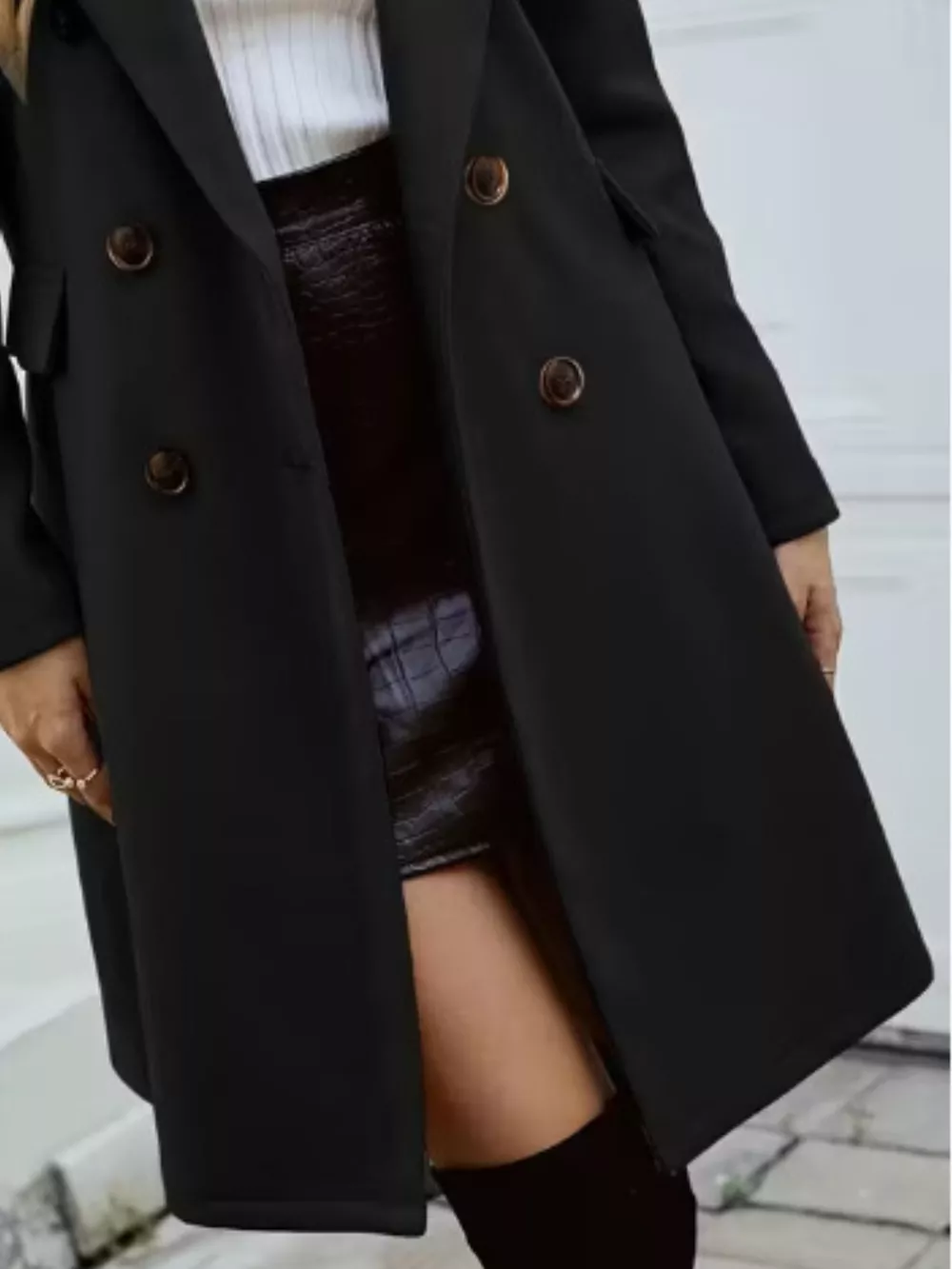 Double-Breasted Longline Coat, image 3