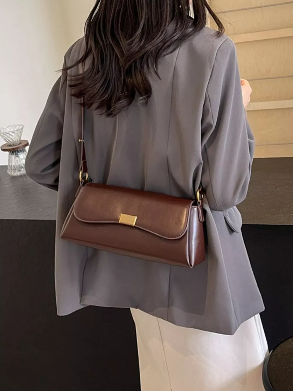 Flap Leather Shoulder Bag, image 9