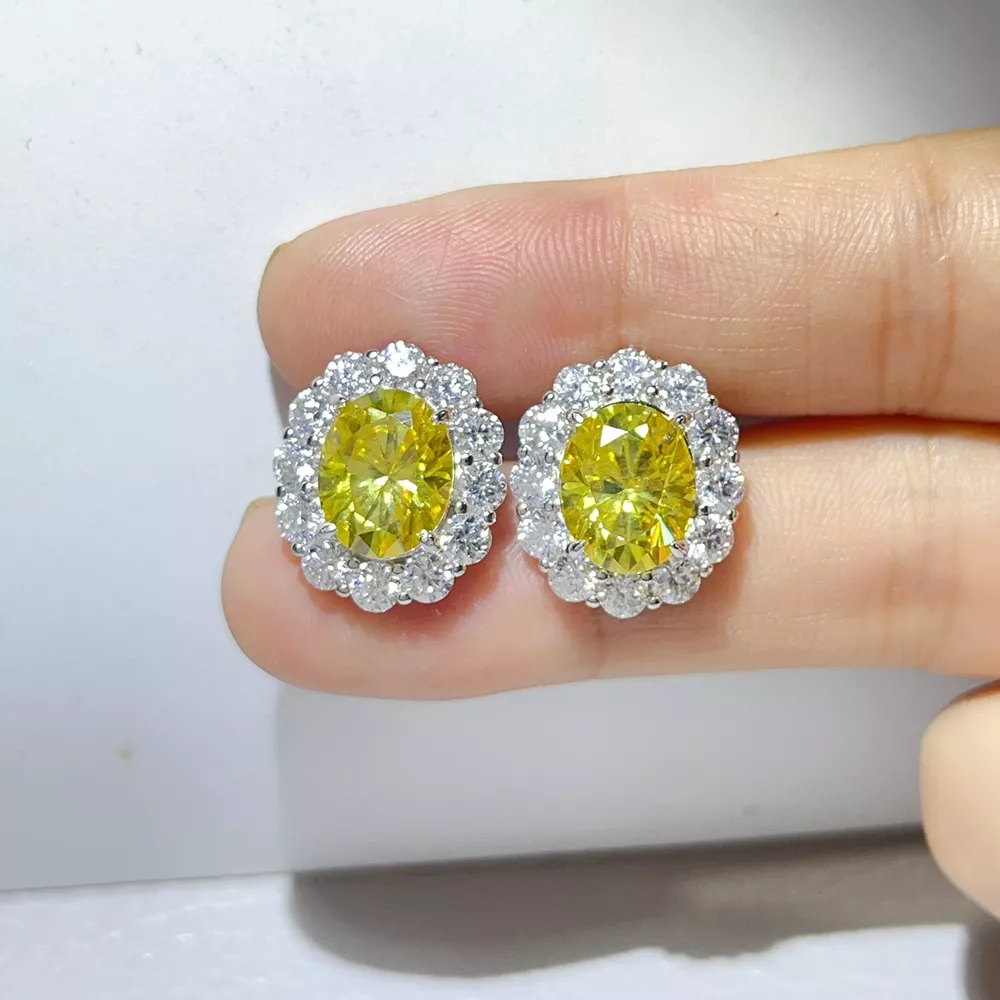 6 Carat Moissanite 925 Sterling Silver Stud Earrings, image 5