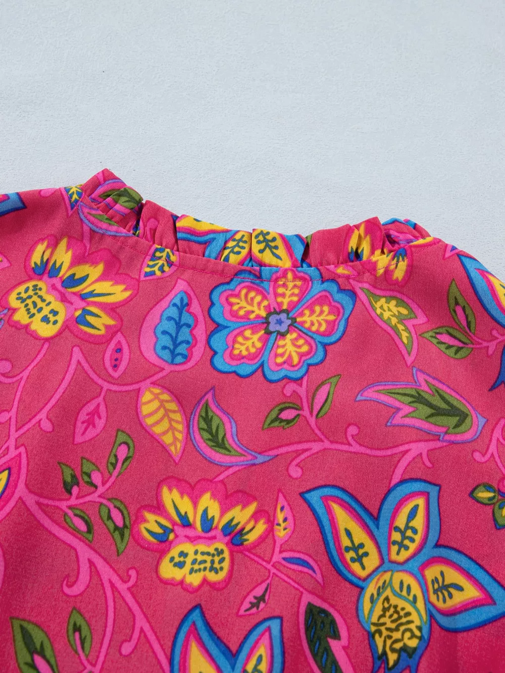 Flutter Sleeve Belted Floral Dress, image 16