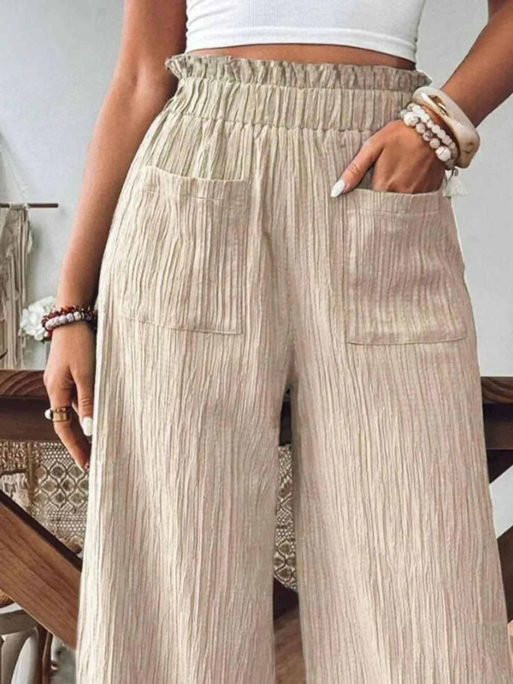 Frill Wide Leg Pants, image 2