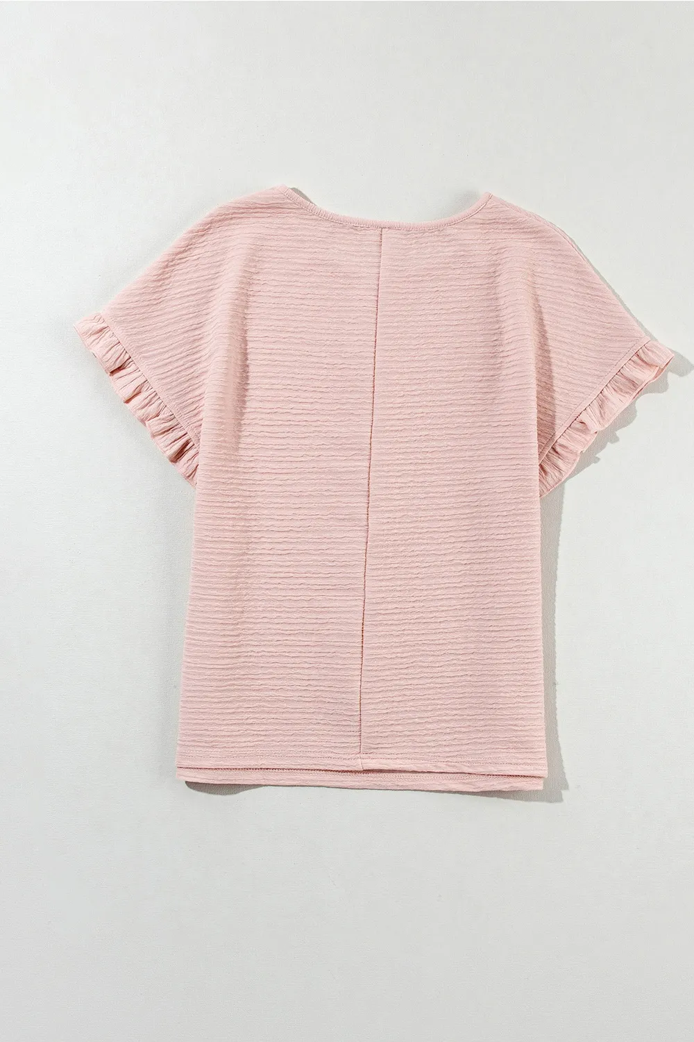 Round Neck Frill Short Sleeve T-Shirt, image 2