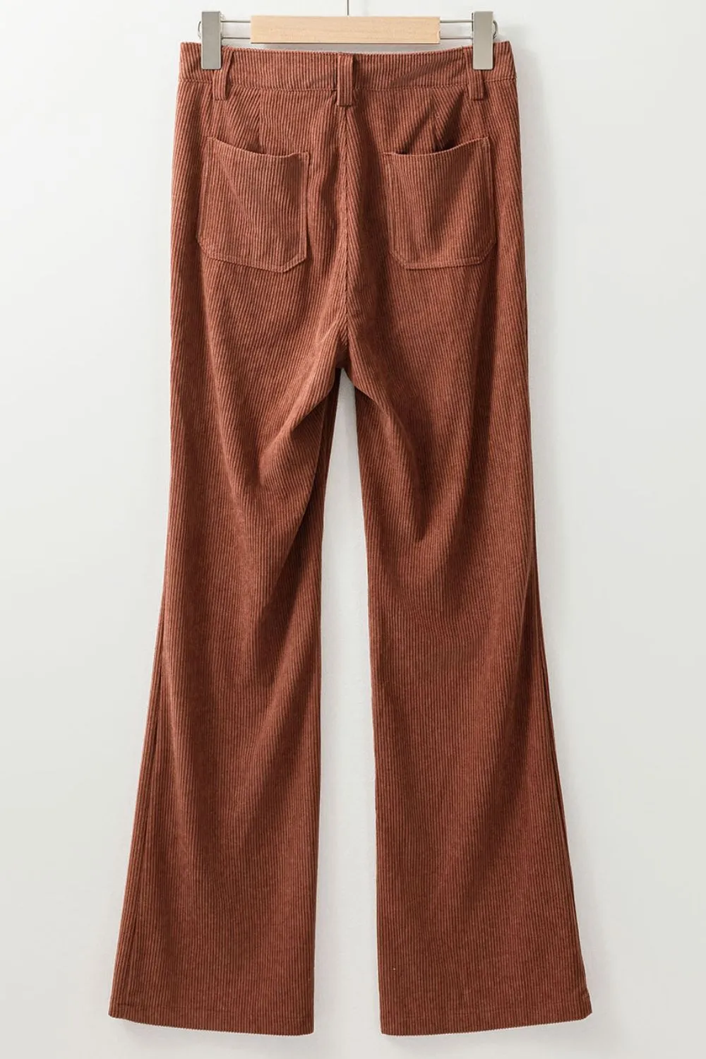 High Waist Square Pockets Corduroy Pants, image 2