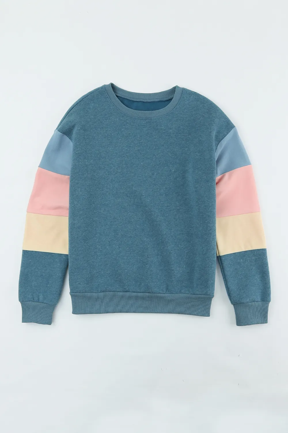 Color Block Round Neck Long Sleeve Sweatshirt, image 4