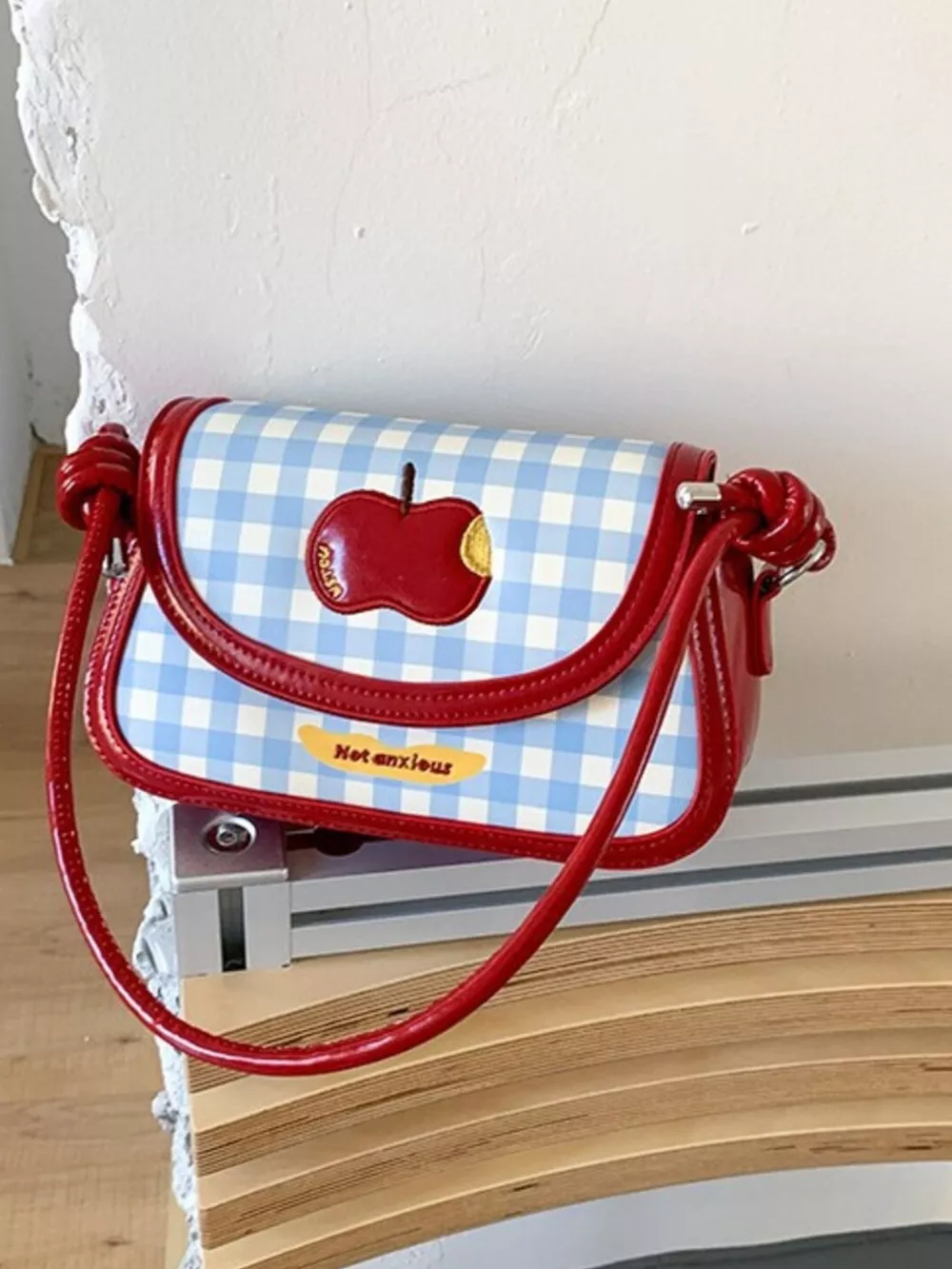 Apple Gingham Shoulder Bag, image 7