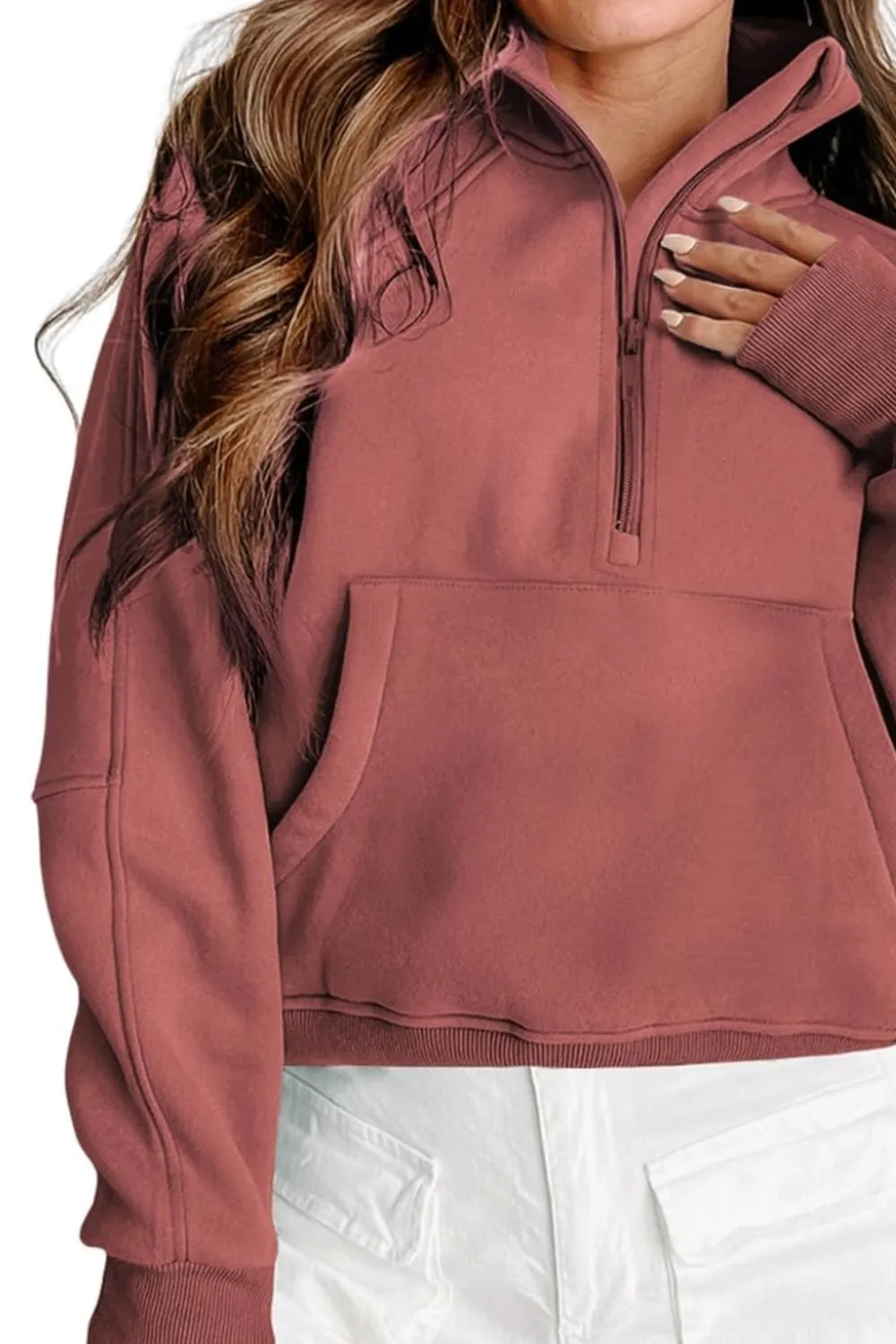 Half Zip Long Sleeve Sweatshirt, image 6